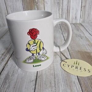 Cypress Home Tennis Love Ceramic Coffee Mug White Rose Graphic 2007 Z3MC1275D